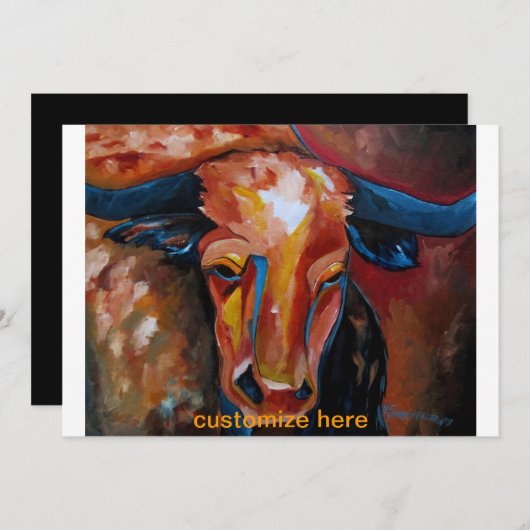 Longhorn Uitnodiging (Voorkant / Achterkant)