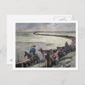 Longhorn, vee, van Texas naar Abilene, Kansa Briefkaart (Voorkant / Achterkant)