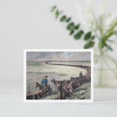 Longhorn, vee, van Texas naar Abilene, Kansa Briefkaart (Staand voorkant)