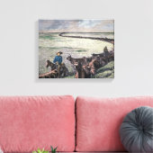 Longhorn, vee, van Texas naar Abilene, Kansa Canvas Afdruk (Insitu (Woonkamer))