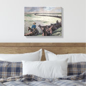 Longhorn, vee, van Texas naar Abilene, Kansa Canvas Afdruk (Insitu (Slaapkamer))