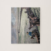 Longhorn, vee, van Texas naar Abilene, Kansa Legpuzzel (Verticaal)