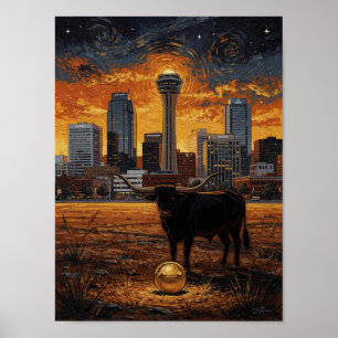 Longhorn Wereldbeker 2026 Voetbal — Fijne Kunst Poster