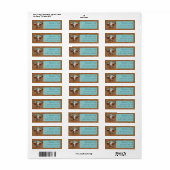 Longhorn Western Medallion Adreslabel Etiket (Full Sheet)