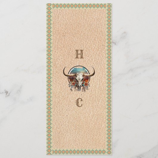 Longhorn Western Ranch Wedding Flat Menu (Achterkant)