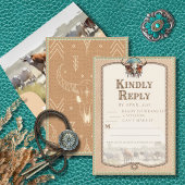 Longhorn Western Ranch Wedding Reply Card