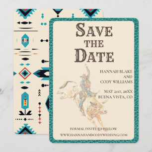 Longhorn Western Save the Date Kaart