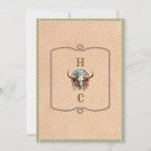 Longhorn Western Wrangler Wedding Invitation Kaart (Achterkant)