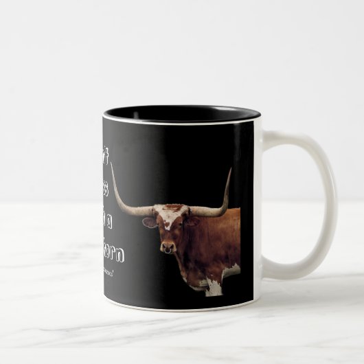 LonghornCoffeeMug-pas aan Tweekleurige Koffiemok (Rechts)