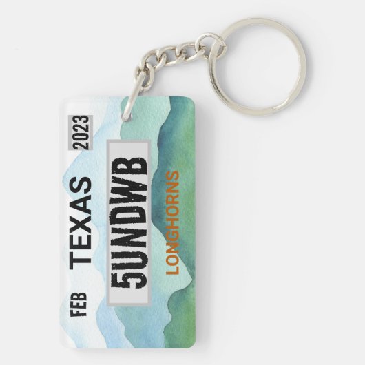 Longhorns licentie bord sleutelhanger (achterkant)