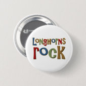 Longhorns Rock Ronde Button 5,7 Cm (Voorkant /achterkant)