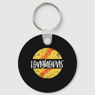 Longhorns Softbal Team Mascotte School Spirit Weds Sleutelhanger