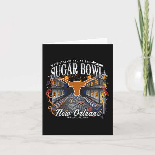 Longhorns Sugar Bowl 2024 GVB Semi Football Nola Kaart (Voorkant)
