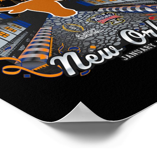 Longhorns Sugar Bowl 2024 GVB Semi Football Nola Poster (Hoek)