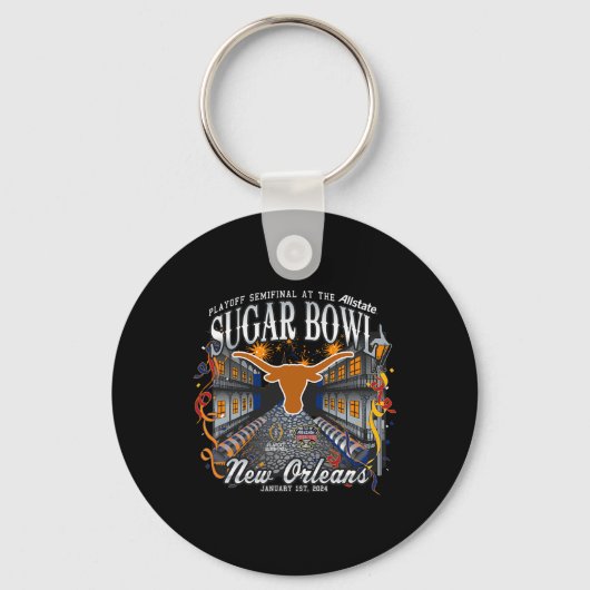 Longhorns Sugar Bowl 2024 GVB Semi Football Nola Sleutelhanger (Voorkant)