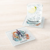 Longjes, ademend als een boom in de waterverf glazen onderzetter (Schuin)