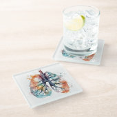 Longjes, ademend als een boom in de waterverf glazen onderzetter (Schuin)