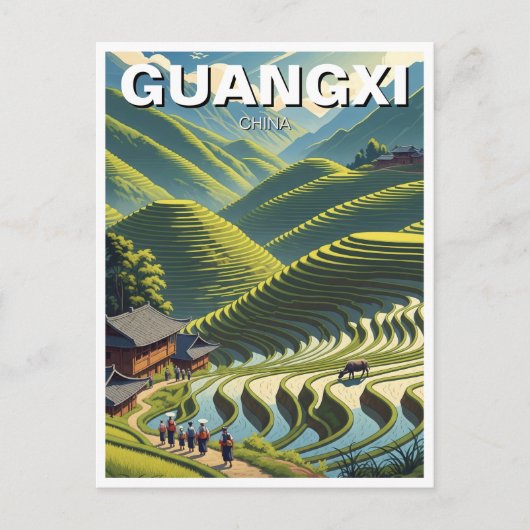 Longji Rijstterrassen Guangxi China Briefkaart (Voorkant)