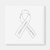 Longkanker Awareness Ribbon Magneet (Voorkant)