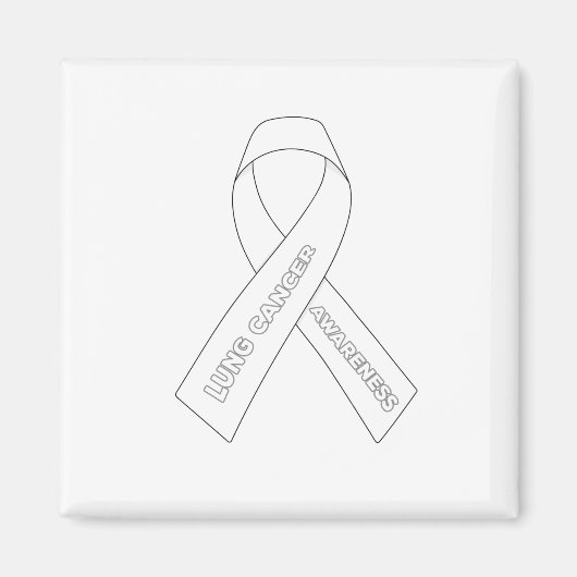 Longkanker Awareness Ribbon Magneet (Voorkant)
