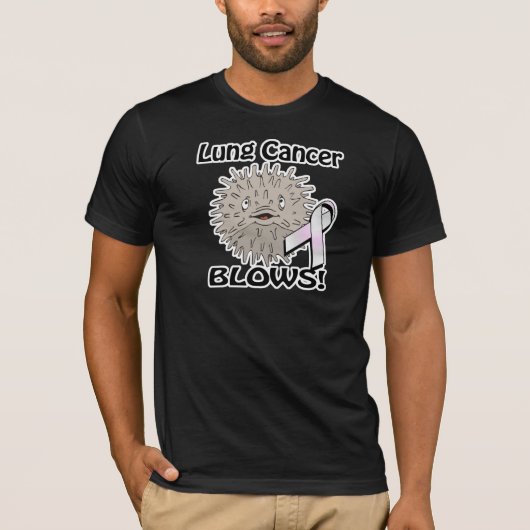 Longkanker blaast bewustzijnsontwerp t-shirt (Voorkant)