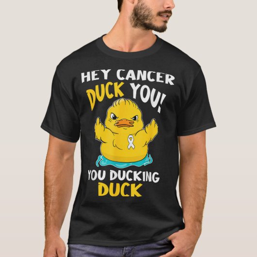 Longkanker Krijger Duck Ontwerp Samen T-shirt (Voorkant)