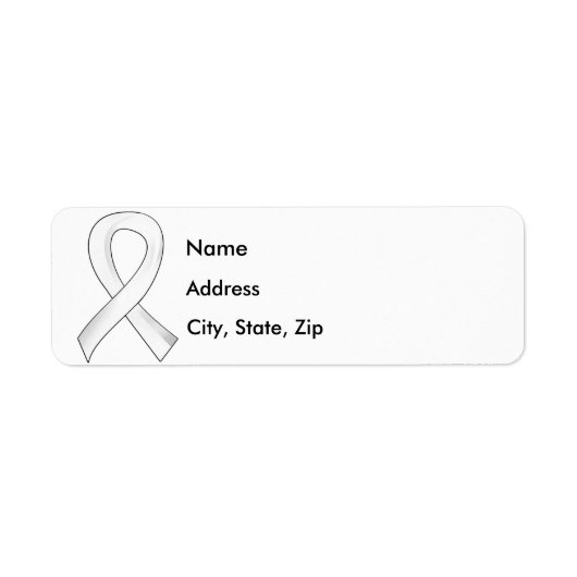 Longkanker Pearl Ribbon 3 Etiket (Voorkant)