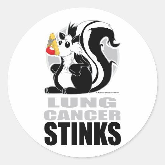 Longkanker stinkt ronde sticker (Voorkant)
