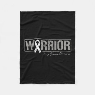 Longkanker Warrior Longkanker Awareness White Ri Fleece Deken