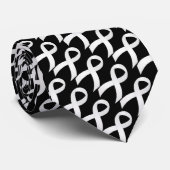 Longkanker - Wit Lint Stropdas (Opgerold)