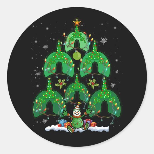 Longkerstboom Ademhalingstherapie Kerstboom Ronde Sticker (Voorkant)