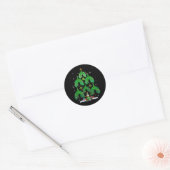 Longkerstboom Ademhalingstherapie Kerstboom Ronde Sticker (Envelop)