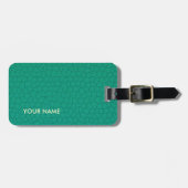 Longlezer, leder, reisbagage Blauwgroen Bagagelabel (Voorkant horizontaal)