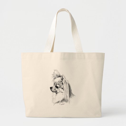 Longmantel chihuahua - 2 grote tote bag (Voorkant)