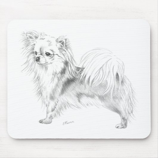 Longmantel chihuahua - staande muismat (Voorkant)