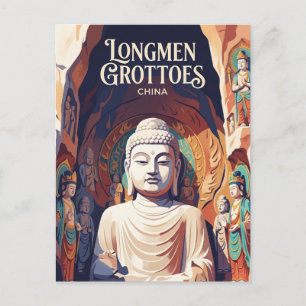Longmen Grotto's Fengxian Grot Interieur China Briefkaart