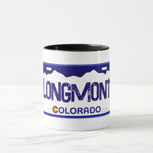 Longmont Colorado blauw licentie bord mok (Midden)