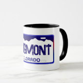 Longmont Colorado blauw licentie bord mok (Voorkant rechts)
