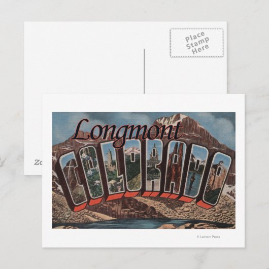 Longmont, Colorado - grote letterscènes Briefkaart (Voorkant / Achterkant)