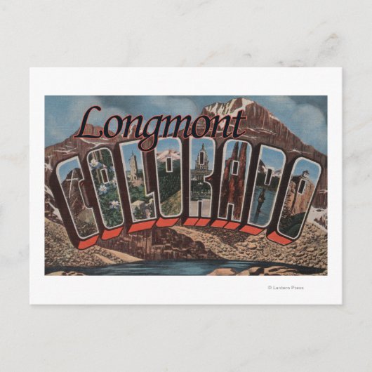 Longmont, Colorado - grote letterscènes Briefkaart (Voorkant)