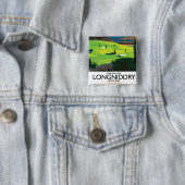 Longniddry Schotland Golf reisposter Vierkante Button 5,1 Cm (In situ)