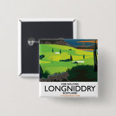 Longniddry Schotland Golf reisposter Vierkante Button 5,1 Cm (Voorkant /achterkant)