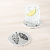 longpaar-onderzetter zandsteen onderzetter (Zijkant)