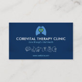 Longrevalidatiebedrijf | Moderne blauwe barcode Visitekaartje (Achterkant)