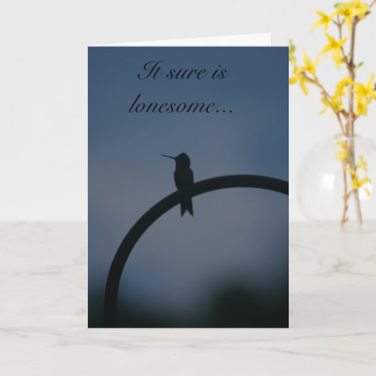 Longruwelijke Hummingbird Kaart (Gele Bloem)