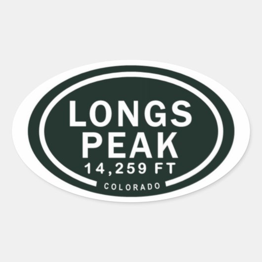 Longs Peak 14,259 FT CO Mountain-Stickers Ovale Sticker (Voorkant)
