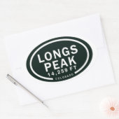 Longs Peak 14,259 FT CO Mountain-Stickers Ovale Sticker (Envelop)
