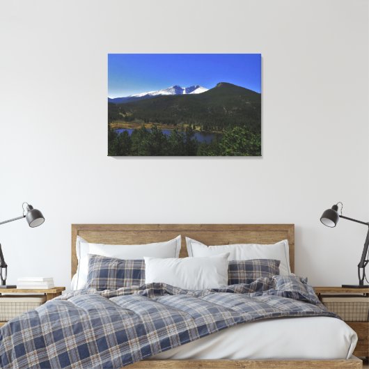 Long's Peak and Estes Cone Canvas Afdruk (Insitu (Slaapkamer))