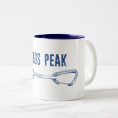 Longs Peak Colorado klimmen Quickdraw Tweekleurige Koffiemok (Voorkant rechts)