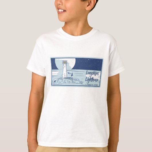 Longships vuurtorenlanden eindigen t-shirt (Voorkant)